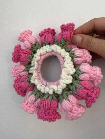 Radhvini Collections Woolen Rubber Band Smooth Elastic Cotton Stretch For Curly Thick Hair Band Ties Hair Accessory Set