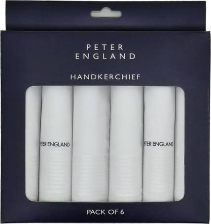 PETER ENGLAND Men's Cotton White ["White"] Handkerchief
