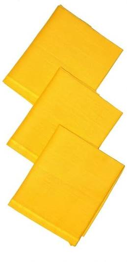 Cotton Square 100% Pure Cotton Hanky for Men | Sweat Absorbing | Premium Collection Rumal ["Yellow"] Handkerchief