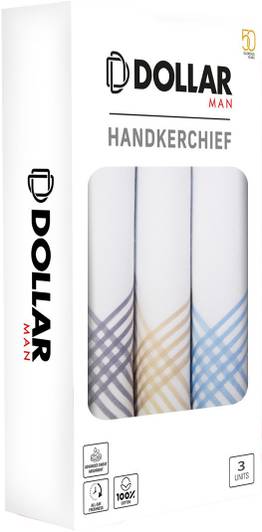 Dollar Cotton Handkerchiefs for Men White Border ["White"] Handkerchief