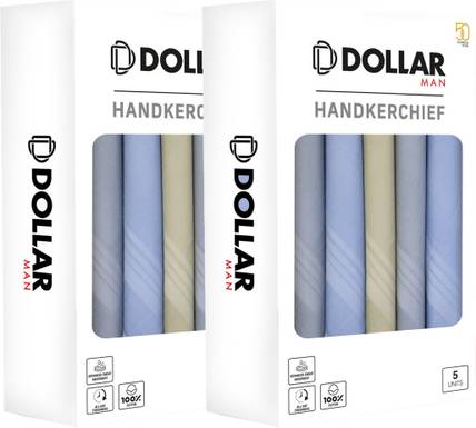 Dollar Cotton Handkerchiefs Hanky for Men ["Blue","Grey","Beige"] Handkerchief