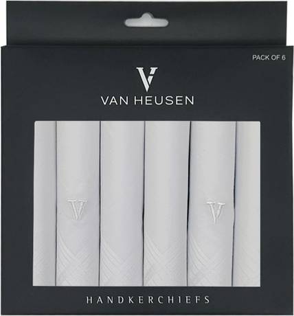 VAN HEUSEN Mens Cotton Handkerchief ["White"] Handkerchief