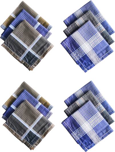 Caslino Cotton Checks Hanky for Men ["Dark Color","Multicolor"] Handkerchief