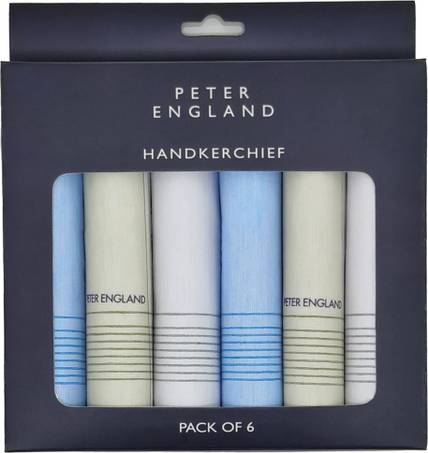 PETER ENGLAND Men's Cotton Pastel ["Blue, Beige & Grey"] Handkerchief