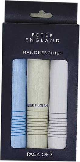 PETER ENGLAND Men's Cotton Pastel ["Blue, Beige & Grey"] Handkerchief