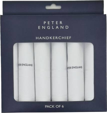 PETER ENGLAND Men's Cotton White ["White"] Handkerchief