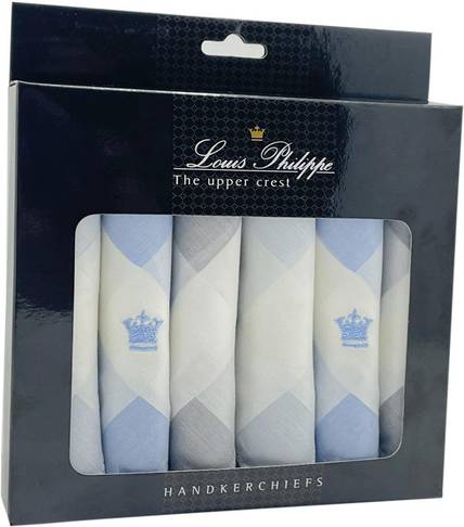 LOUIS PHILIPPE Men's Cotton ["Grey, Blue"] Handkerchief