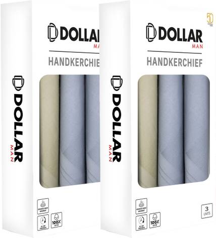 Dollar Cotton Handkerchiefs Hanky for Men ["Blue","Beige","Grey"] Handkerchief