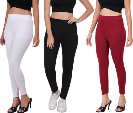 house of common Black, White, Maroon Jegging