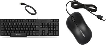 ZEBRONICS K20 keyboard, Comfort Mouse (Pack of 2) Wired USB Standard Desktop Keyboard Compatible with Desktop, Laptop, Mac Easy to Use,Plug and Play,Quick, Comfy Durable body