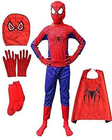 Gautam clotheses Spiderman dress with cape socks Kids Costume Wear