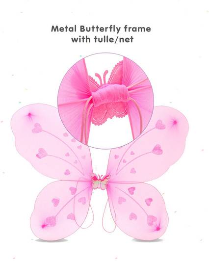 PRIYANKA'S COLLECTION Butterfly Wings Pink For Fancy Dress Compitition Kids Costume Wear