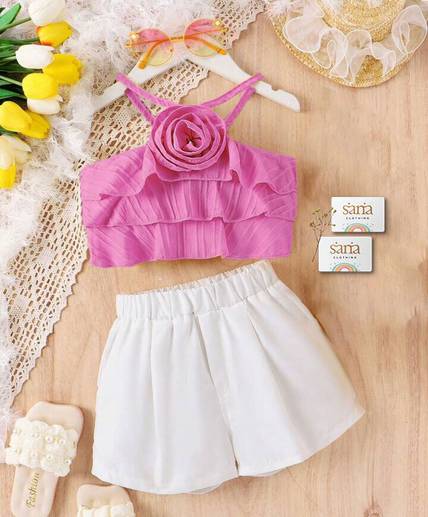 Sana Clothing Baby Girls Party(Festive) Top Pant