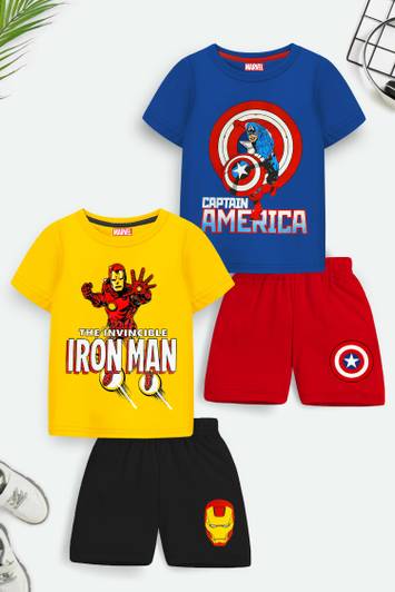 MARVEL BY MISS & CHIEF Boys Avengers Casual T-shirt Shorts