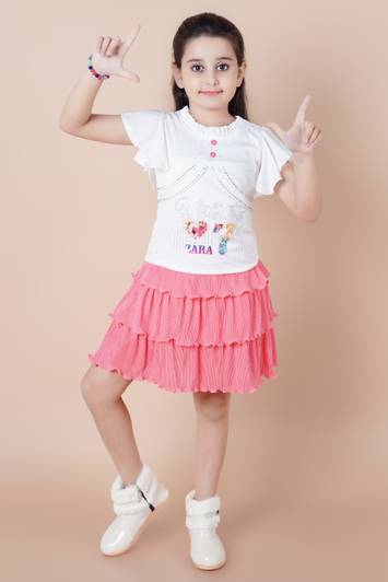 SHINYTHREADS Girls Casual Top Skirt