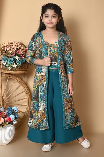 SPAMitude Girls Party(Festive) Top Pant, Jacket