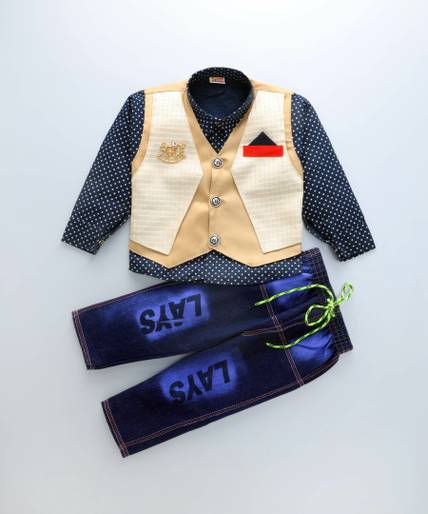 Flipkids Baby Boys & Baby Girls Casual Dress Shirt, Jacket, Jeans