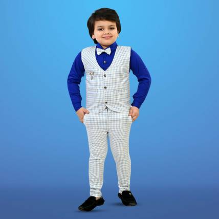 ADITRADERS Boys Party(Festive) Waistcoat Shirt