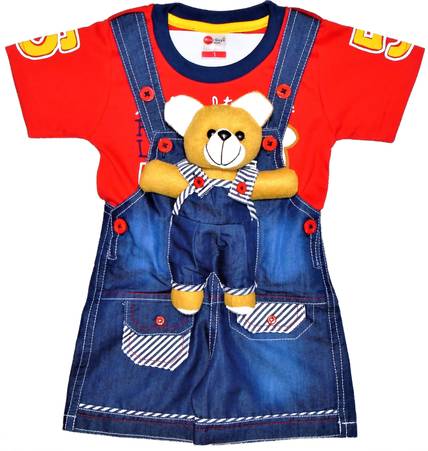 Wise Guys Baby Boys & Baby Girls Party(Festive) T-shirt Dungaree