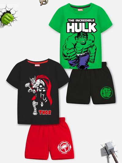 MARVEL BY MISS & CHIEF Boys Avengers Casual T-shirt Shorts