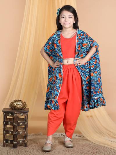 CUTIEKINS Girls Party(Festive) Shrug Dhoti Pant