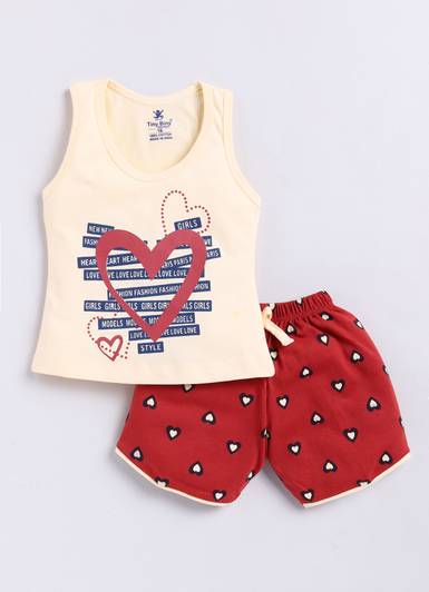 TINY BINY Girls Casual Top Shorts