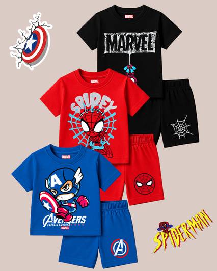 MARVEL BY MISS & CHIEF Baby Boys Spiderman Casual T-shirt Shorts