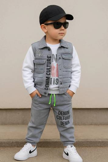 शिराज़ी किड्स लड़के कैज़ुअल जैकेट जीन्स