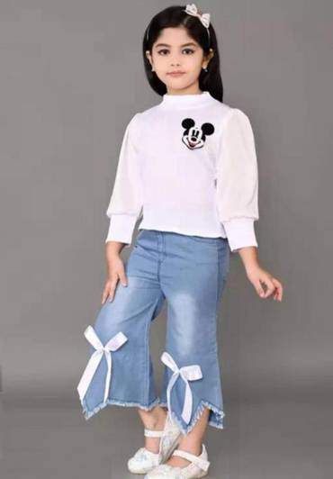 I Naina Dresses Girls Party(Festive) Top Jeans