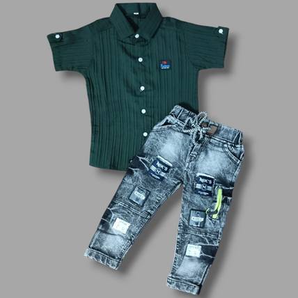 KidsBazaar Boys Party(Festive) Shirt Jeans
