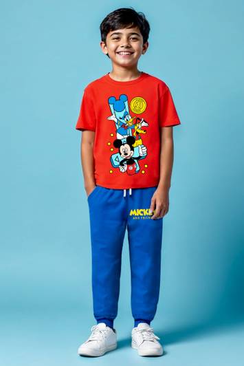 DISNEY BY MISS & CHIEF Boys Mickey Casual T-shirt Track Pants