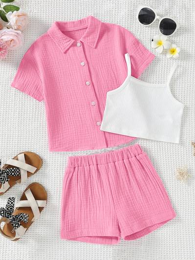 LAXNEEP Girls Party(Festive) Shirt Shorts, Camisole