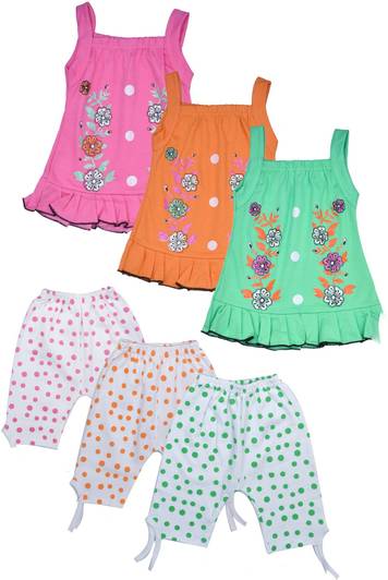 Shyamcollections Baby Girls Party(Festive) Top Capri