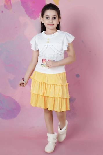 SHINYTHREADS Girls Casual Top Skirt