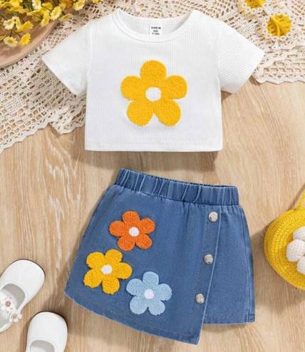 an azhan dresses Girls Daisy Casual Top Skirt