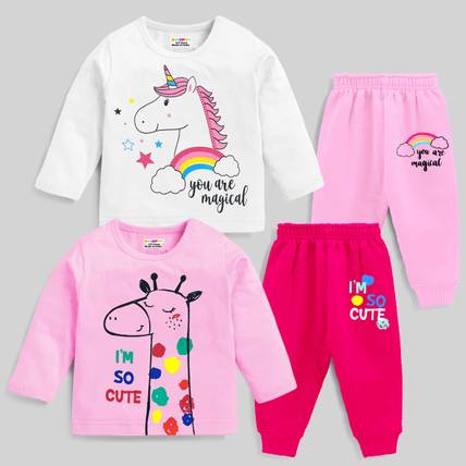 Kuchipoo Baby Girls Casual T-shirt Track Pants