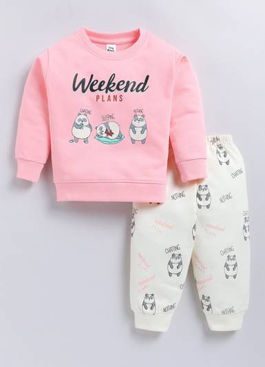 TINY BINY Girls Casual Sweatshirt Pant