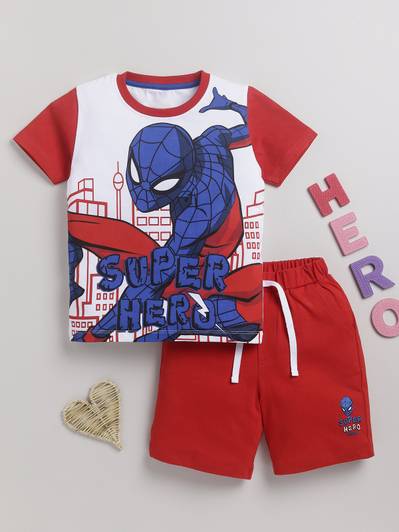 SmartRAHO Boys Spiderman Casual T-shirt Shorts