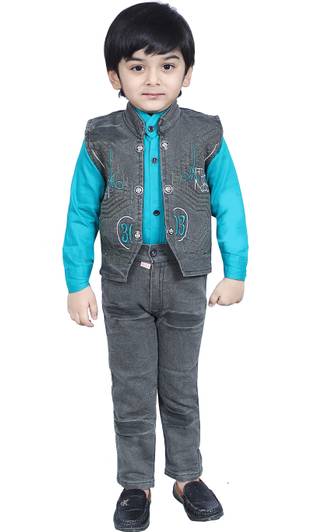 Good Doo Apparel's Boys Casual Jacket Shirt, Jeans