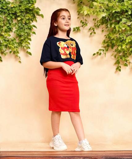 AHHYAN CREATION Girls Party(Festive) Dress T-shirt