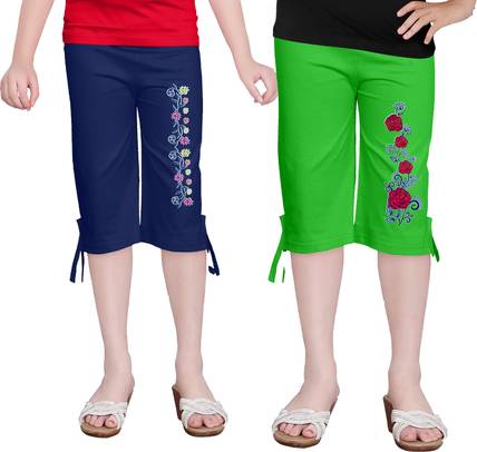 KP BROS Capri For Girls Casual Floral Print Pure Cotton