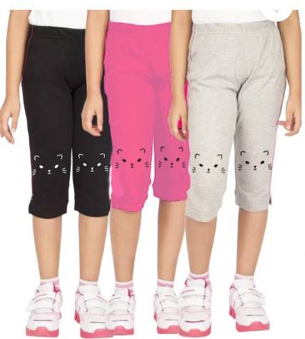 KARTHI ENTERPRISES Capri For Girls Casual Printed Pure Cotton