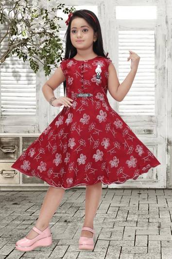 Funnyboo Girls Midi/Knee Length Casual Dress