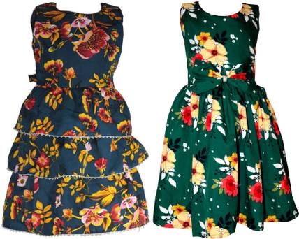 Mamnoon Girls Below Knee Casual Dress