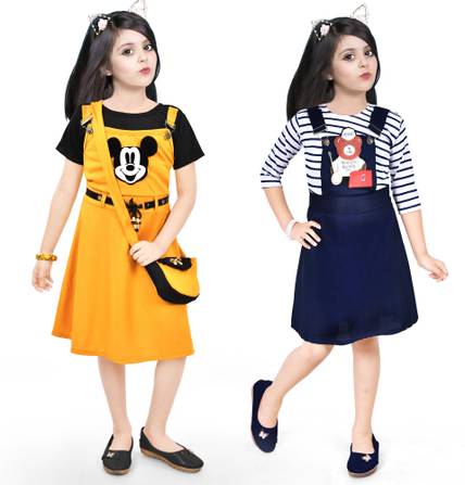 NAIVETY Girls Midi/Knee Length Casual Dress