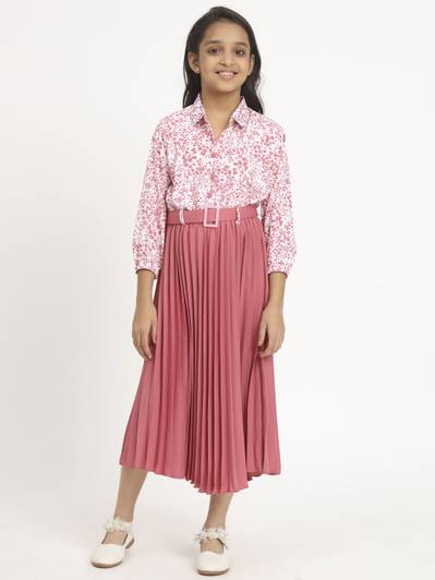 OTABU Girls Calf Length Casual Dress