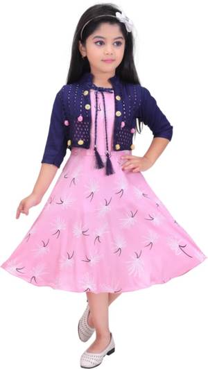 JEBA COLLECTION Girls Below Knee Festive/Wedding Dress