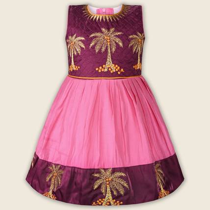 Wishkaro Baby Girls Midi/Knee Length Festive/Wedding Dress