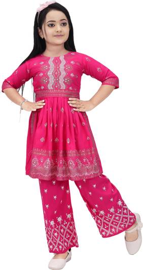 ASLAM Girls Maxi/Full Length Casual Dress