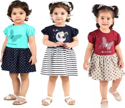 Cute N Tight Indi Baby Girls Midi/Knee Length Casual Dress